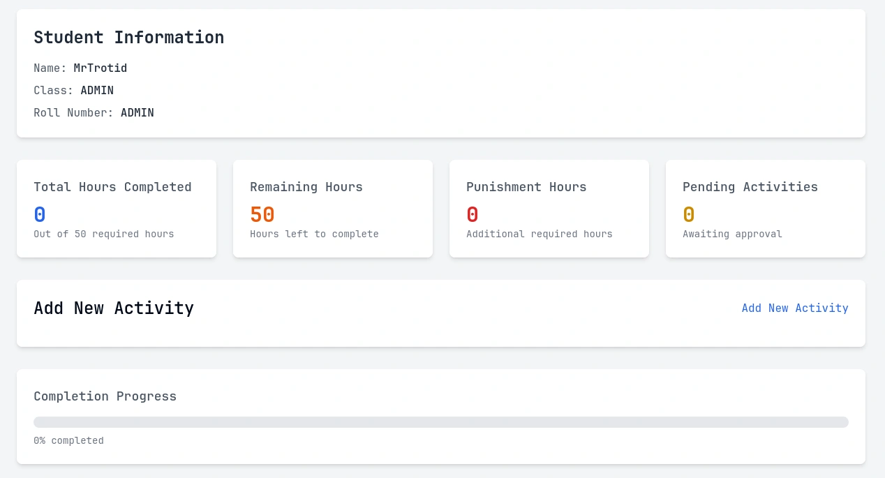 Community Service Tracker screenshot 1