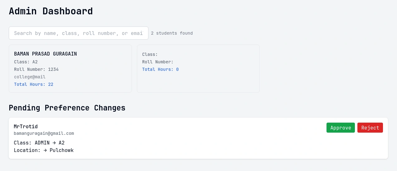 Community Service Tracker screenshot 2